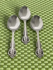 Oneida RENOIR PEMBROOKE Stainless 3 Teaspoons SSS Glossy USA Flatware