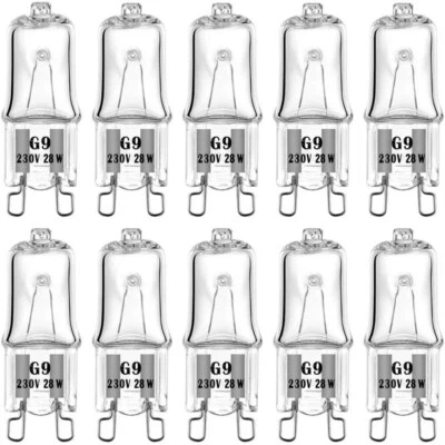 DOMIRA 10/12 PK G9 Halogen Bulbs 25W/28W Warm White Filament Lamp Capsule LED Bulb 230V