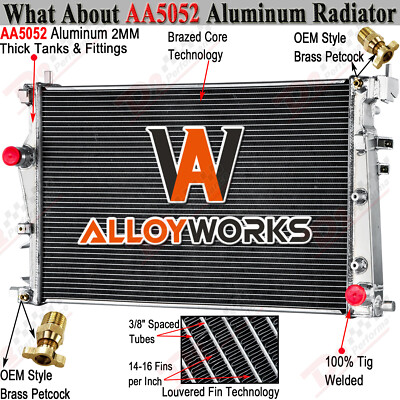 2 Row Aluminum Radiator For 2014-2018 2016 2015 Jeep Cherokee 2.4L 3.2L