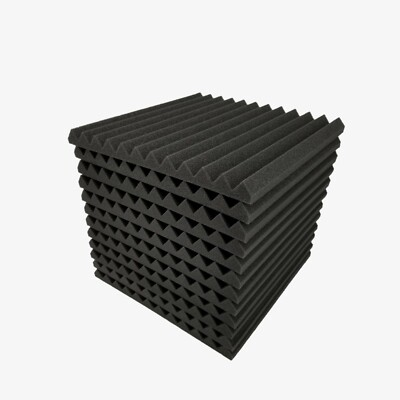 #ad 12 pcs 12quot;x12quot;x1quot; Acoustic Foam Black Panel Tiles Wall Record Studio Sound Proof $14.72