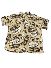 Panama Jack Mens Size XXL Hawaiian Shirt Buried Treasure Rum Bottles Shells EUC