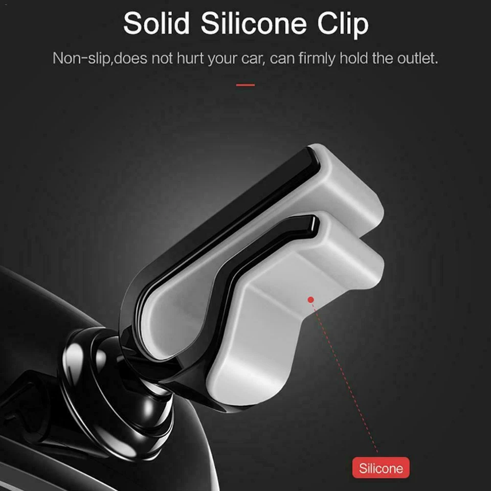 Car Air Vent Mount Phone Holder Cradle Stand Clip For iPhone 7s 8 9 GPS Gray - Image 4 of 4