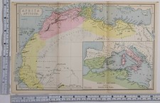 ANCIENT & CLASSICAL MAP AFRICA ANTIQUA MAURITANIA INSET ROMA ET CARTHAGO 