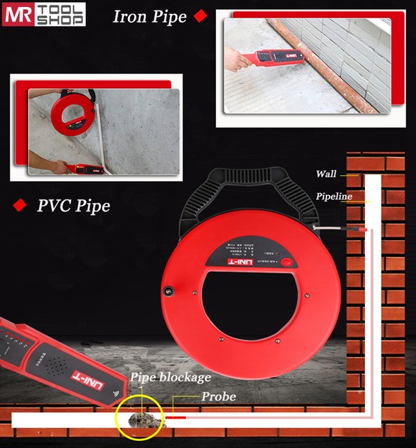 UNIT Wall PVC Iron Pipe Blockage Detector Scanner Pipeline Clogging