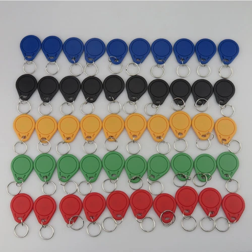 Mehrere Farben ID 125KHz T5577 beschreibbar wiederbeschreibbar RFID Schlüsselanhänger Kopie Karte 50 Stück - Bild 3 von 8
