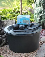 PE Becken mit GFK Deckel Ø66cm | Pumpe PondoVario 750 | Brunnen Technik Zubehör