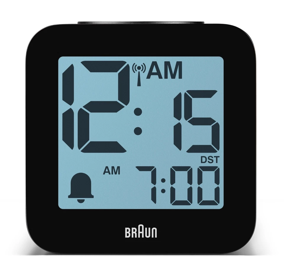 Braun BC25BP-DCF Funkwecker Zeit Sprachausgabe, große Zeitanzeige, schwarz - Bild 3 von 4