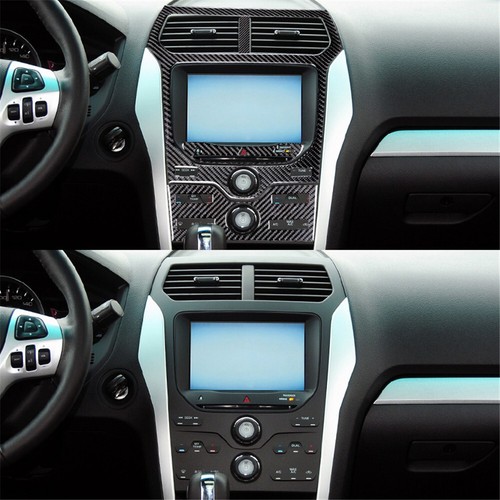 4pcs Carbon Fiber GPS Center Console Interior Cover Trim For Explorer ...
