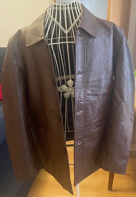 Jacke Leder, Herren, Größe M, dunkelbraun