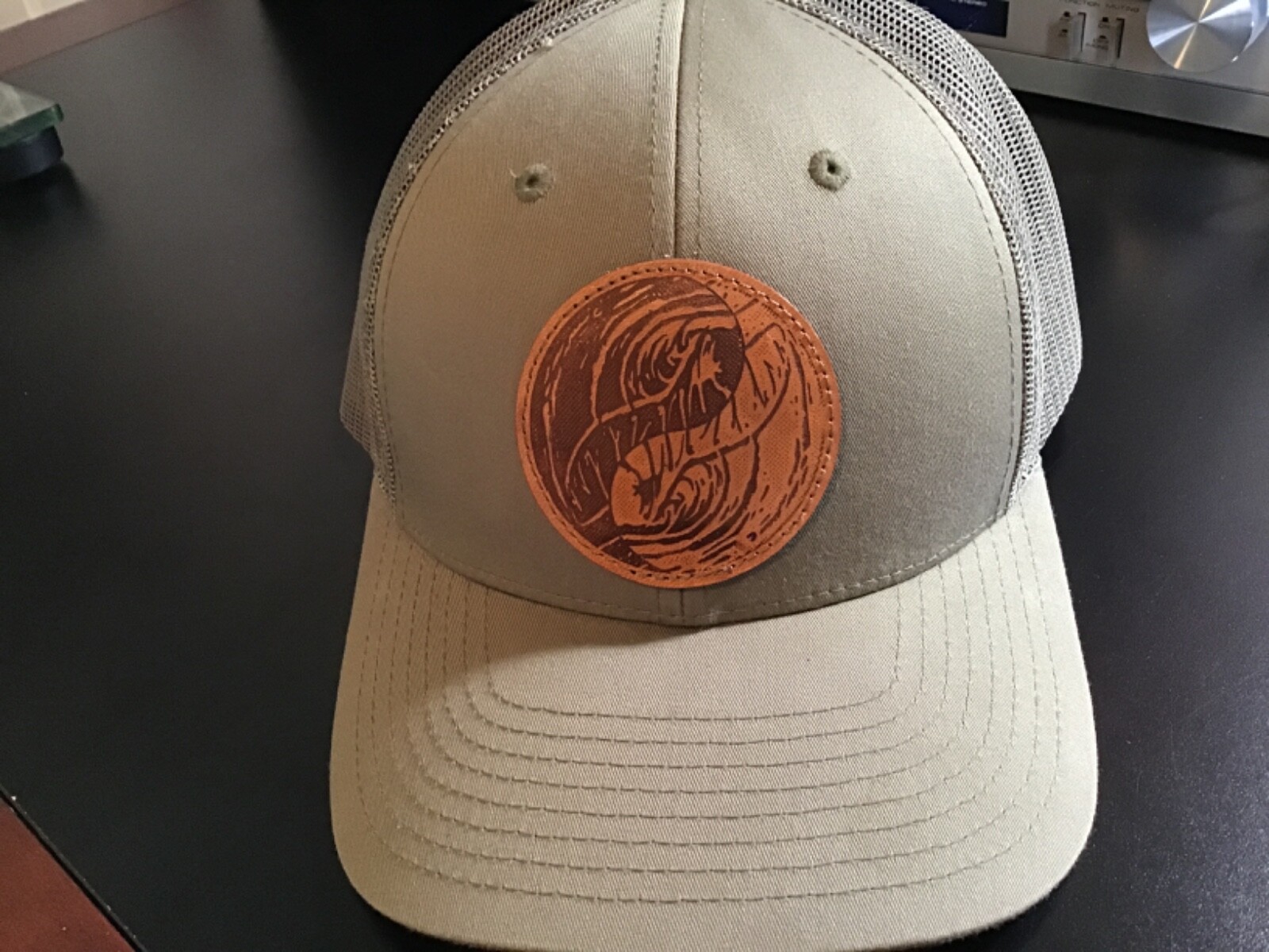 GREEN BASEBALL CAP WITH BROWN PATCH - RICHARDSON … - image 1