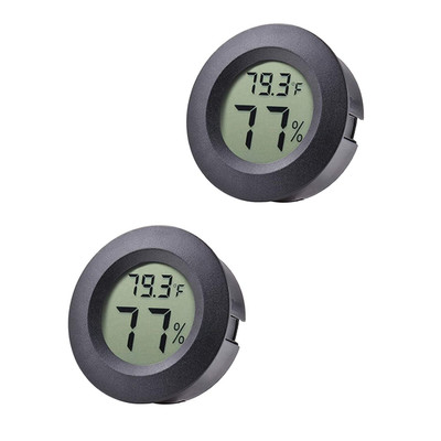 2-Pack Mini Hygrometer Thermometer Fahrenheit or Celsius Meter Digital LCD Monit