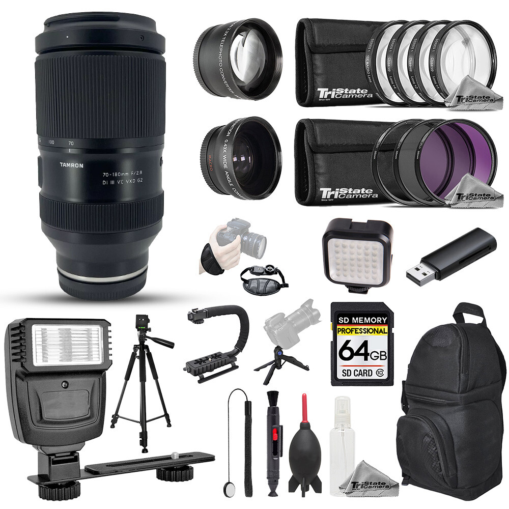 Tamron 70-180mm f/2.8 Di III VC VXD G2 Lens - 23pc 64GB Ultra