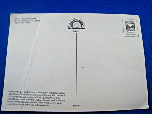 WEDDING POSTCARD - UNITED STATES 1981 - UNUSED - Picture 2 of 2