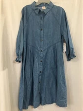 Wonder Nation Girls Blue Denim Shirt Dress Size Large Plus,XL, XL plus New