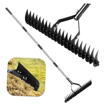 Widened 16-Inch Thatch Rake, Thatch Rakes for Lawns, Thatching Rakes for 