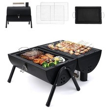 Image of Portable Charcoal Grill,Mini Charcoal Grill,with Roasting Plate & Grill Grate