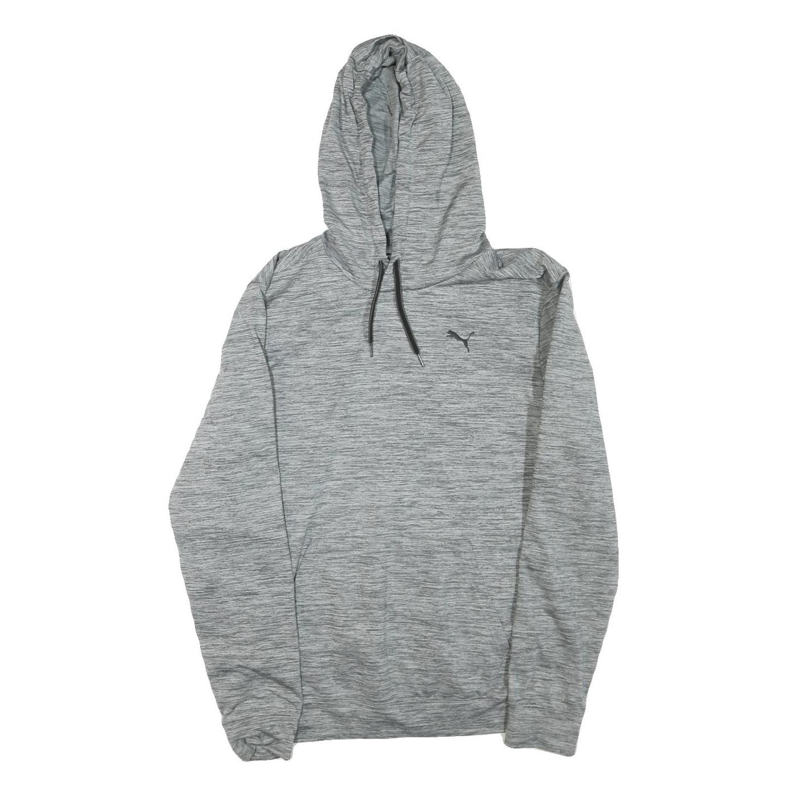 PUMA Herren Grauer Hoodie M Lässiger Pullover Mit Kordelzug Kapuzen-Sweatshirt