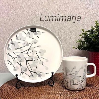 Marimekko LUMIMARJA Mug Cup Plate Set White