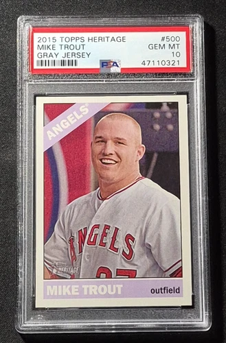 2015 Topps Heritage Mike Trout Gray Jersey PSA 10.