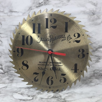 #ad Vtg Craftsman Shop Clock Sears Roebuck amp; Co. 10” Metal CLOCK DOESN#x27;T WORK Parts $14.99