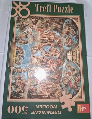 TREFL Wooden Puzzle-Michelangelo Buonarroti- 500 Pieces --NEW IN BOX
