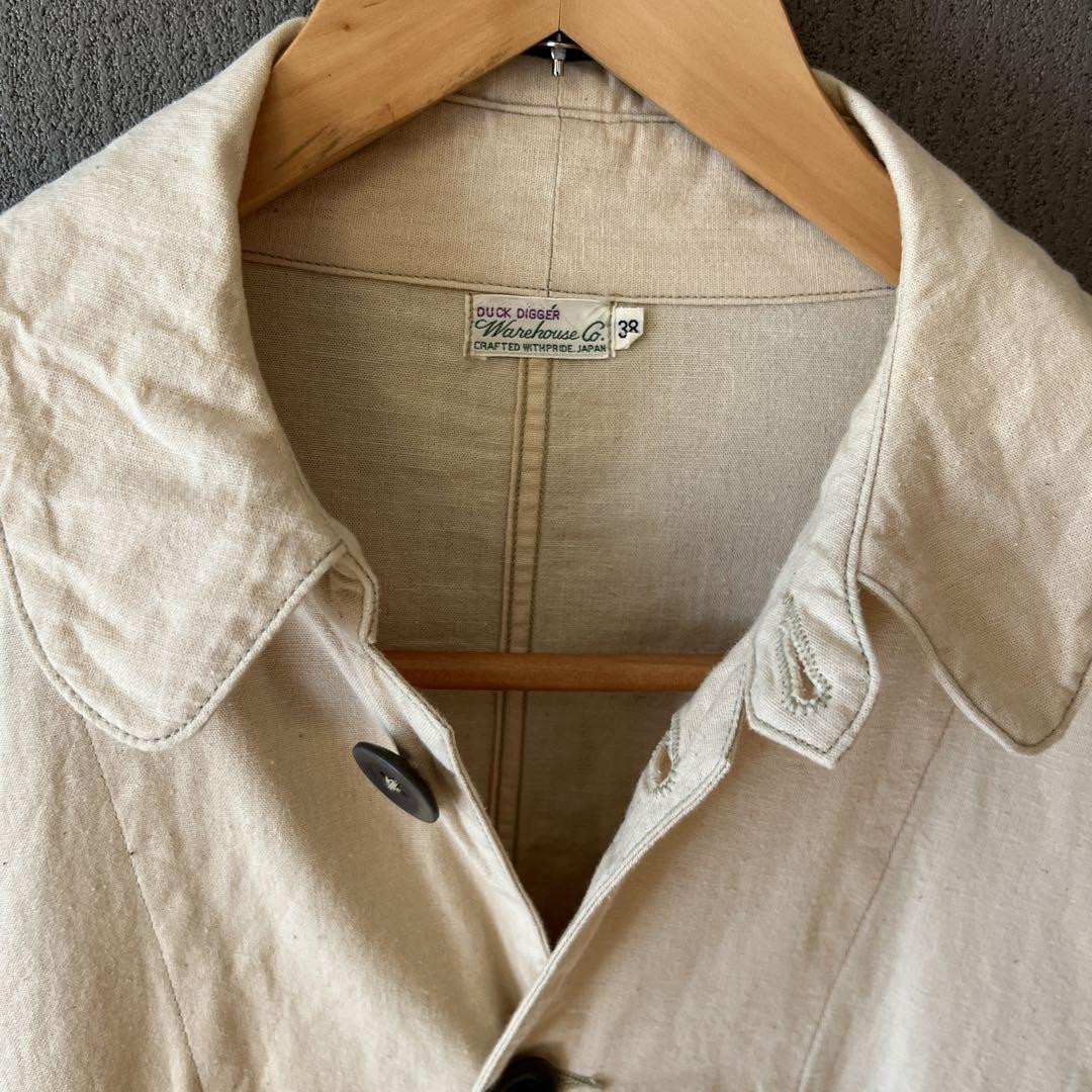 Wearhouse Lot 2164 Chambray Shop Coat Offwhite Mens Size 38 Wearhouse Lot 2164 Chambray Shop Coat Offwhite Mens Size 38