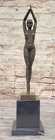 SIGNED BRONZE SCULPTURE RARE ART DECO CHIPARUS STATUE ON MARBLE BASE FIGURINE NR