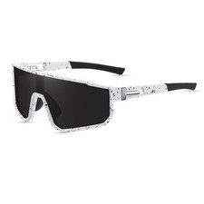 Polarized Sports Sunglasses with Mirrored Shield Lens running hiking biking U...