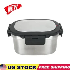 33 Oz Rectangular Insulated Food Container Removable Divider Stainless Steel