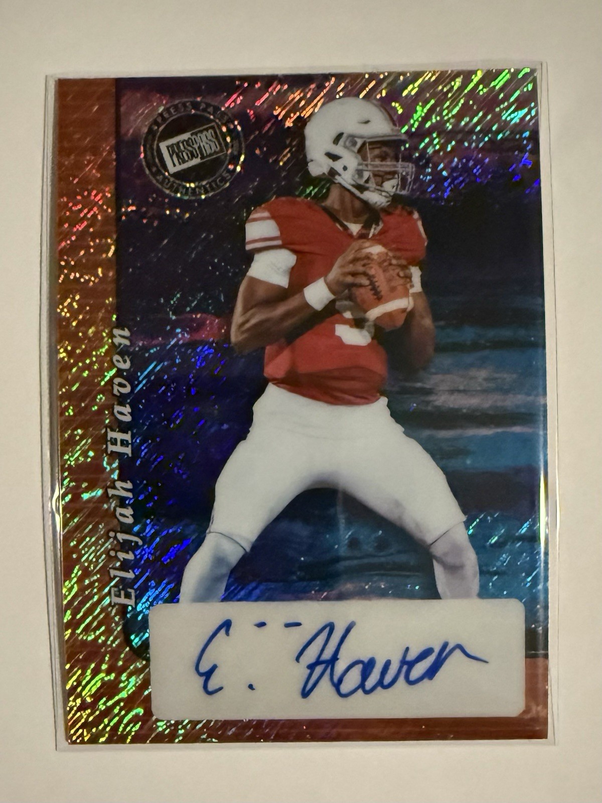 2024 Leaf Collective Football Elijah Haven Press Proof 2000 Auto RC  Orange /10
