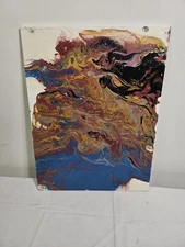 Original Fluid Art - Abstract Drip Art On Canvas 18"x24" - "Earth Abstracted"