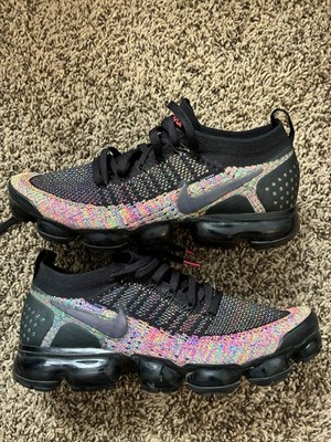 Nike SIZE 10 Air Vapormax Flyknit Black Multicolor