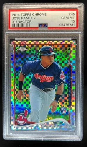 2014 Topps Chrome Jose Ramirez Refractor X Fractor Rookie RC #45 Indians PSA 10