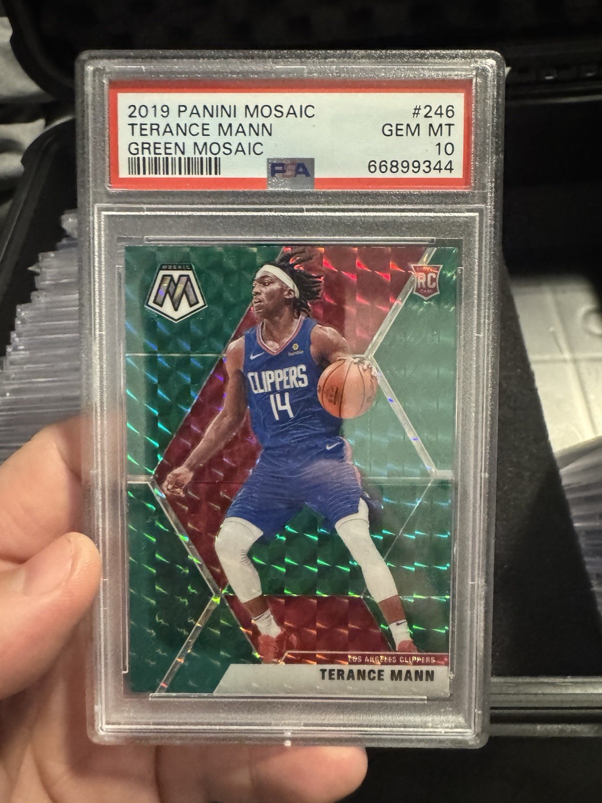 2019 Panini Mosaic Rookies Green Prizm Terance Mann #246 PSA 10 GEM MT Rookie RC