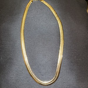 Authentic THREE 10MM 24 INCH 14KT ELECTRO GOLD PLATED 10X HERRINGBONE DIAMOND CUT NECKLACE