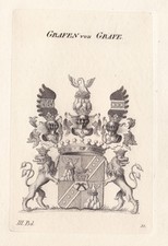 1830 Graeve Grave Wappen coat of arms Kupferstich engraving Heraldik heraldry