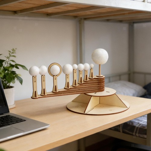 Solar System Model Kit Wooden Building Block Kit DIY Handmade Stem ...