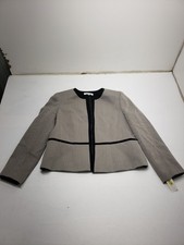 Kasper Women  s Blazer Jacket Size 16 Gray Black Herringbone Career Work