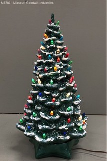 Vintage Maymies Hobby Shop Green Ceramic Christmas Tree