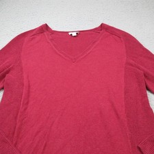 J Jill Sweater Womens Large Red Long Sleeve Pullover Casual Cotton