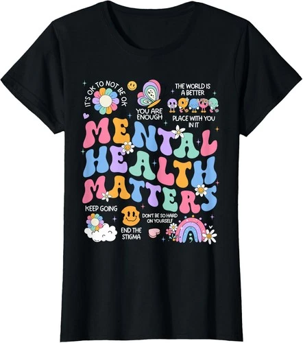 Mental Health Matters Human Brain Awareness Ladies' Crewneck T-Shirt