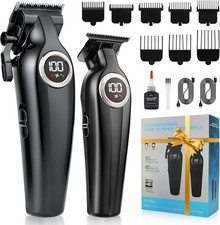 Mens Hair Clippers and Trimmers Set, Professional Cordless Barber Clippers
