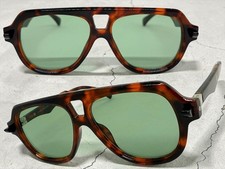 Men's or Women Classic Vintage Retro SUNGLASSES Large Tortoise Frame Green Lens