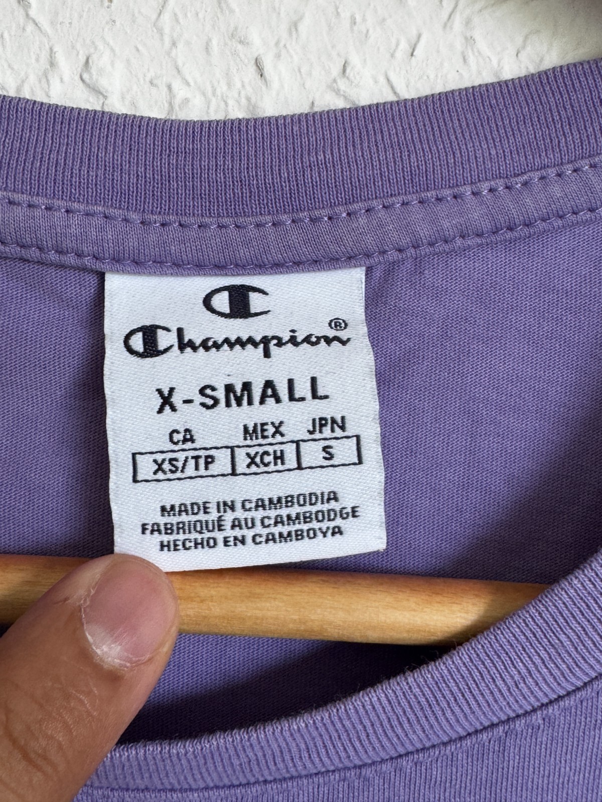 Champion Damen Graphic Logo T-Shirt - Lila - Größe XS (Extra Klein) image 5