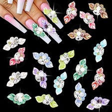 20pcs 3D Flower Nail Charms Flower Charms for Nails Colorful Flower Nail Charms