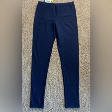 Women s Navy Blue Full Length Leggings Stretch Pull On Athletic Pants NWT