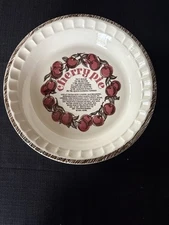 Vintage Royal China Country Harvest Cherry Pie Baking Dish 11in
