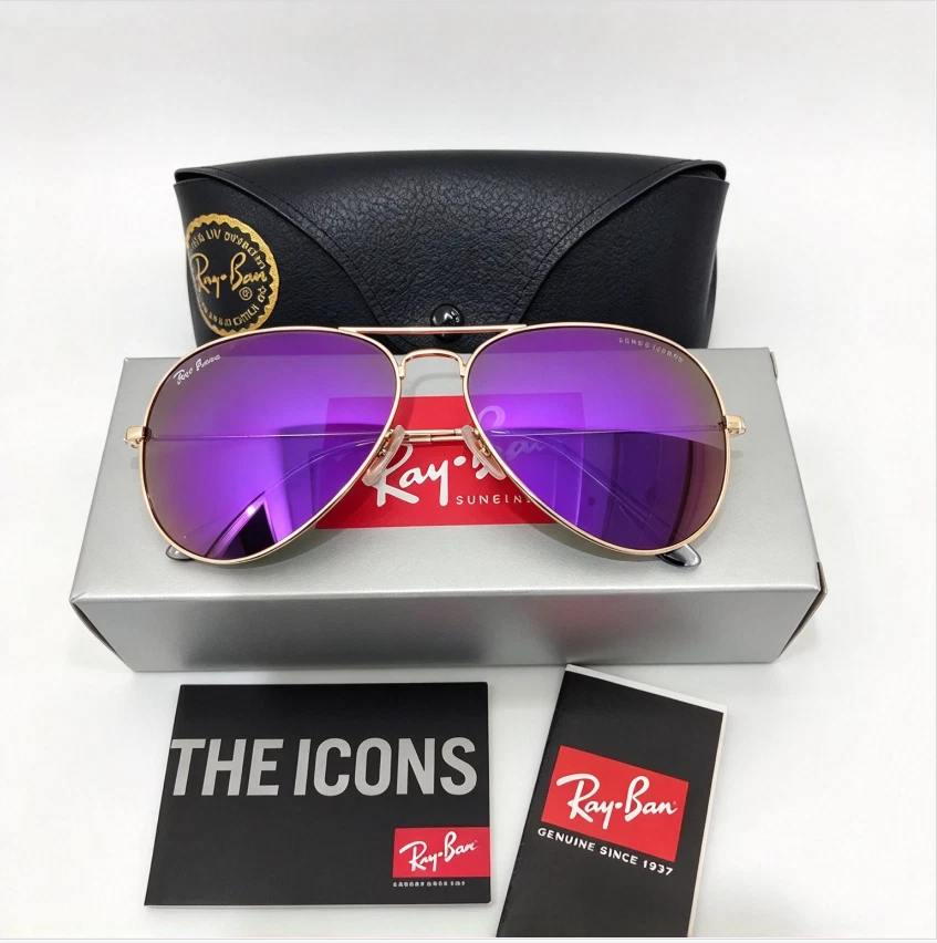 Ray-Ban パープル サングラス ケース付き Ray-Ban Purple Designer Sunglasses for Men for sale | eBay