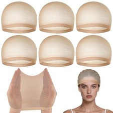 6 Pcs Wig Cap for Women, Mesh Stocking Wig Caps Net Closed End Hair Mesh