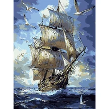 Creative Paint by Number Kit for Adults,Surface Sailing DIY Paint by Numbers Set